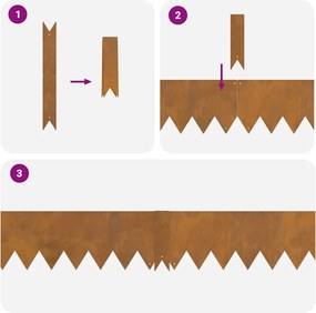 vidaXL Περίγραμμα γκαζόν 30 pcs Καφέ 100 x 0.05 x 20 εκ