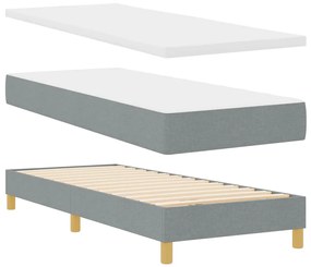 vidaXL Κρεβάτι box spring με στρώμα Ανοιχτό γκρι 80 x 200 cm ύφασμα