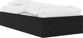 vidaXL Κρεβάτι δαπέδου Μαύρη Δρυς 80 x 200 cm Επεξεργασμένο Ξύλο