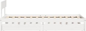 vidaXL Σκελετός Κρεβατιού Χωρίς Στρώμα Λευκό 100x200 εκ. Μασίφ Πεύκο