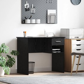 vidaXL Γραφείο με Αποθήκευση Μαύρης Δρύς 90x49.5x75 cm Επεξεργασμένο Ξύλο