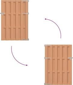 vidaXL Πύλη Κήπου 100 x 150 cm WPC και Αλουμίνιο Καφέ