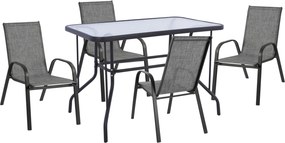 ΣΕΤ ΤΡΑΠΕΖΑΡΙΑΣ 5ΤΜΧ ADAM HM10897.01 ΤΡΑΠΕΖΙ 110x60εκ &amp; 4 ΠΟΛΥΘΡΟΝΕΣ--ΓΚΡΙ