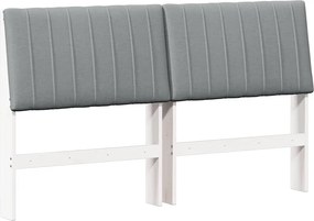 vidaXL Ταπετσαρισμένο κεφαλάρι Ανοιχτό γκρι 160 cm