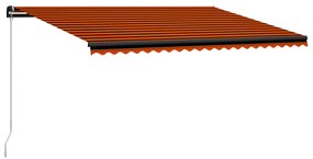 vidaXL Τέντα Συρόμενη Χειροκίνητη Πορτοκαλί / Καφέ 500 x 300 εκ.