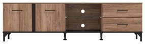 Έπιπλο TV Corsica 190 Flagstaff Oak - Μαύρο 190x42x53,5 εκ. 190x42x53.5 εκ.