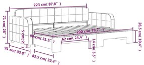 Καναπές Κρεβάτι Συρόμενος Κίτρινος 80 x 200 εκ. Βελούδινος - Κίτρινο