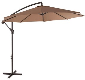 FOLDING UMBRELLA GELDORF  METAL &amp; POLYESTER SHADE IN BROWN Φ260x245Hcm.