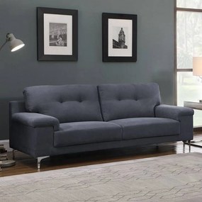 Kαναπές Τριθέσιος Note Ε965,31 211x89x85cm Blue-Grey Μέταλλο,Ύφασμα