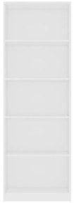vidaXL Βιβλιοθήκη με 5 Ράφια Λευκή 60 x 24 x 175 εκ. από Επεξ. Ξύλο