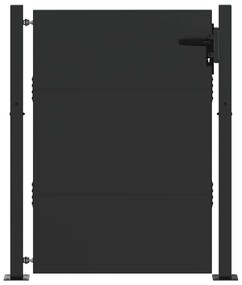 vidaXL Πύλη Κήπου Μαύρο 105 x 125 cm Ατσάλι με Επικάλυψη Πούδρας