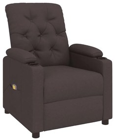 vidaXL Πολυθρόνα Μασάζ Σκούρο Καφέ Υφασμάτινη