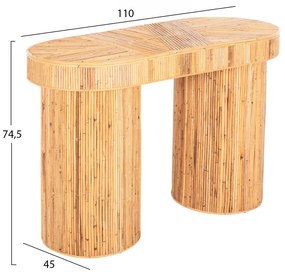 ΚΟΝΣΟΛΑ ΟΒΑΛ GATSBY  ΦΥΣΙΚΟ RATTAN ΣΕ ΦΥΣΙΚΟ ΧΡΩΜΑ 110x45x74,5Υεκ.