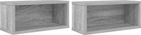vidaXL Ράφι Αποθήκευσης CDs 2 τμχ. Γκρι Sonoma 40 x 17 x 17 εκ.