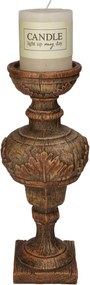 Κηροπήγιο ArteLibre Καφέ Polyresin 12x12x31cm