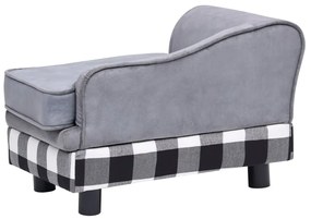 Καναπές - Κρεβάτι Σκύλου Γκρι 57 x 34 x 36 εκ. Βελουτέ - Γκρι
