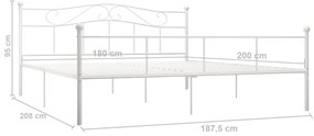 vidaXL Πλαίσιο Κρεβατιού Λευκό 180 x 200 εκ. Μεταλλικό
