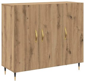 vidaXL Πλαϊνό γραφείο Καφέ 90 x 34 x 80 εκ. Επεξεργασμένο ξύλο