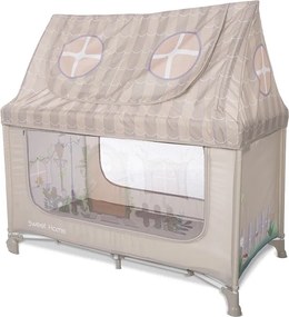 BABY COT SWEET HOME 2 LAYERS WITH ROOF BEIGE
