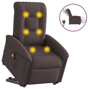 Πολυθρόνα Μασάζ Ηλεκ. Ανακλινόμενη Ανύψωση Σκ. Καφέ Υφασμάτινη