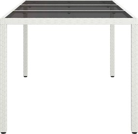 vidaXL Τραπέζι Κήπου Λευκό 150 x 90 x 75 cm συνθετικό ρατάν