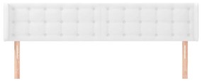 Κεφαλάρι με Πτερύγια Λευκό 183x16x78/88 εκ. Συνθετικό Δέρμα - Λευκό