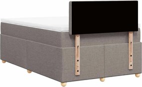 vidaXL Κρεβάτι Boxspring με Στρώμα Taupe 120x190 εκ. Υφασμάτινο