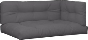 vidaXL Μαξιλάρια Καναπέ Παλέτας 3 τεμ. Ανθρακί Υφασμάτινα