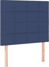 vidaXL Κρεβάτι Boxspring με Στρώμα Μπλε 100 x 200 εκ. Υφασμάτινο