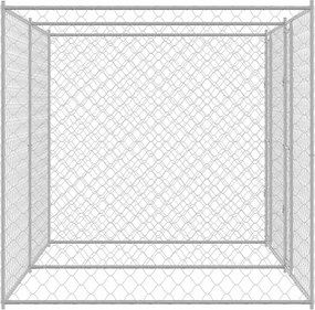 vidaXL Κλουβί σκύλου Ασημί 400 x 200 x 200 εκ. Επικαλυμμένος Χάλυβας