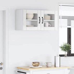 VidaXL Ραφιέρα τοίχου LUCCA 2 τμχ. Γυαλιστερό Λευκό 40 x 31 x 40 εκ.