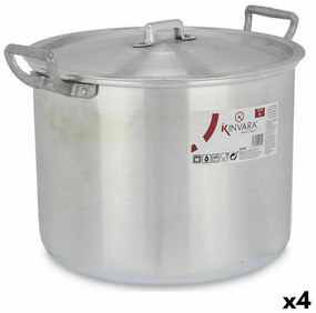 Κατσαρόλα με Καπάκι Kinvara Ασημί Αλουμίνιο 35,5 x 24 x 28 cm (4 Μονάδες)