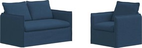 vidaXL Σετ Καναπέ 2 pcs Μπλε 136 x 82 x 85 εκ Ύφασμα