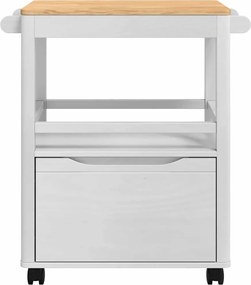 vidaXL Καρότσι Κουζίνας FLORO Λευκό 72,5 x 45 x 80 εκ