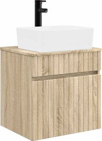 vidaXL Επιτοίχιο έπιπλο νιπτήρα μπάνιου Sonoma Δρυς 49 x 41 x 80 cm
