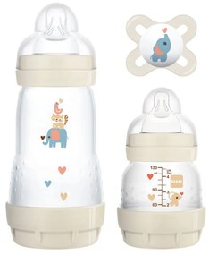 Βρεφικό Σετ Για το Ξεκίνημα Starter 655U Unisex (Σετ 3τμχ) 0+ Μηνών Cream Mam 260ml Silicon,Plastic