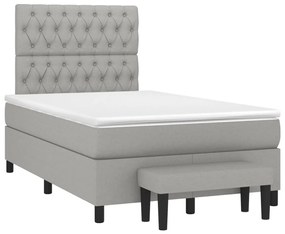 ΚΡΕΒΑΤΙ BOXSPRING ΜΕ ΣΤΡΩΜΑ ΑΝΟΙΧΤΟ ΓΚΡΙ 120X190 ΕΚ. ΥΦΑΣΜΑΤΙΝΟ 3270376