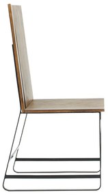 Καρέκλα Elora pakoworld μασίφ ξύλο ακακίας καρυδί-μέταλλο μαύρο - Ξύλο - 240-000005