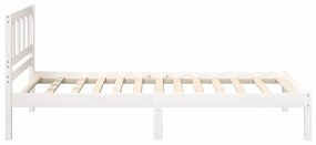 vidaXL Σκελετός Κρεβατιού Λευκό 75 x 190 cm Μασίφ ξύλο πεύκου