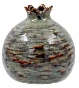 Διακοσμητικό Pomegranate FL157 Fylliana Κεραμικό Πράσινο-Καφέ χρώμα 10x10x10εκ
