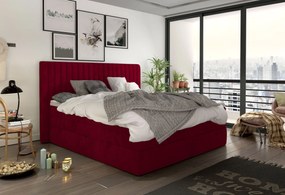 Επενδυμένο κρεβάτι Melantha με στρώμα και ανώστρωμα-180 x 200-Kokkino