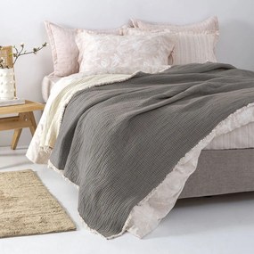 Κουβερτόριο Υπέρδιπλο (250x240) Μουσελίνα Palamaiki Mous Grey
