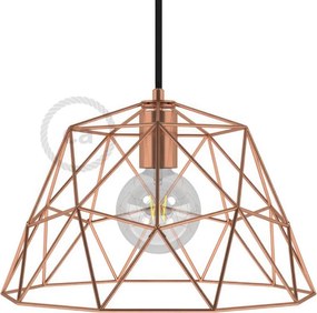 Dome XL Μεταλλικό Κλουβί με ντουί Ε27 Χάλκινο