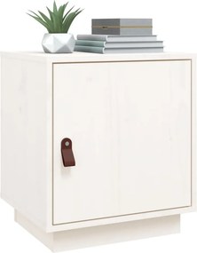 vidaXL Κομοδίνα 2 τεμ. Λευκό 40x34x45 εκ. από Μασίφ Ξύλο Πεύκου