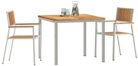 vidaXL Σέτ φαγητού για κήπο 3 pcs Καφέ Μασίφ ξύλο teak