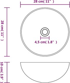 vidaXL Νιπτήρας Χρυσός 28 x 10 εκ. Κεραμικός