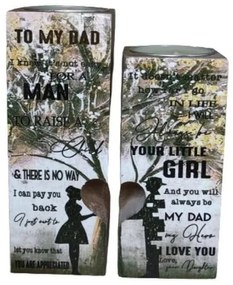 Βάσεις Ρεσώ Ξύλινες Dad T-101 (Σετ 2τμχ) 12x4,5cm, 10x4,5cm Multi Wood