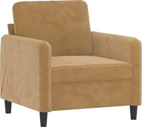 vidaXL Σαλόνι Σετ 3 Τεμαχίων Καφέ από Βελούδο