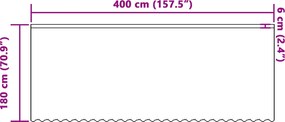 vidaXL Κουρτίνα Δαντέλας με κουρτίνες Λευκό 180 x 400 εκ Πολυεστέρας
