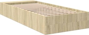 vidaXL Πλαίσιο Κρεβατιού Sonoma Δρυς 75 x 190 εκ. Επεξεργασμένο Ξύλο